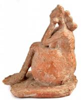 Tornay Endre András (1949-2008): Ábrándozó. Terrakotta, jelzett. m: 26 cm