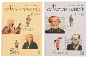 Roland Vernon: Nagy zeneszerzők élete 2 kötete: Vivaldi, Bach, Mozart, Beethoven; Verdi, Stravinszky, Chopin, Gershwin. Debrecen, 1998, Méliusz. Kiadói kartonált papírkötés.