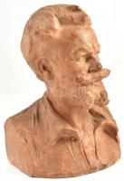 Istók János (1873-1972). Munkácsy Mihály mellszobra.. Terrakotta. Jelzett. m: 21 cm