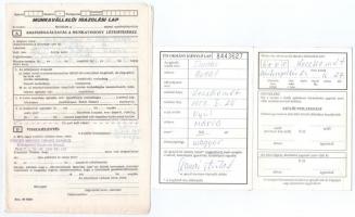 cca 1928-90 össz. 10 db okmány: 1968 MÁV fényképes igazolvány, 1955 munkakönyv, 1928 bejelentést iga...