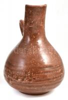 Gorka Géza (1894-1971): Barna füles váza. Festett, mázas kerámia, jelzett (Nógrádverőce), hibátlan. ...