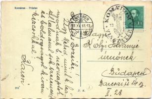 1938 Komárom, Komárnó; Pristav / teherkikötő, iparvasút, vonat, vagonok, uszályok / port, idunstrial...