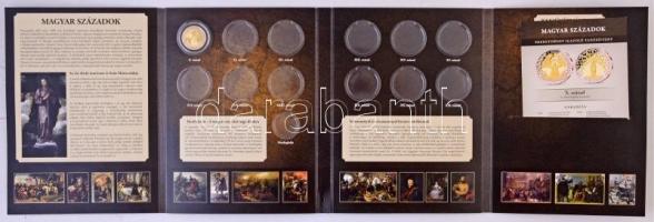 DN "Magyar Századok / X. század, Szent István" aranyozott Cu emlékérem tanúsítvánnyal, a s...