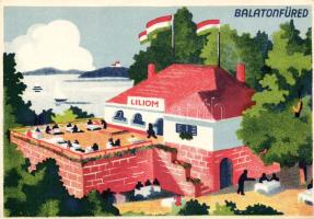 Balatonfüred Liliom kávéház, cukrászda és borpince litho