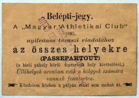 1895 Magyar Athletikai Club belépőjegy
