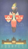 1938 Eucharisztikus Kongresszus Budapest reklám nyomtatvány üvegezett keretben 13x19 cm