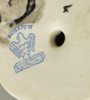 Aquincum porcelán jégmadár, kézzel festett, jelzett, hibátlan, h: 13 cm