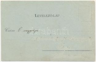 1899 Budapest I. Tabán, Királyi vár, Döbrentei tér, Lánchíd (ázott / wet damage)