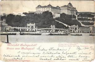 1901 Budapest I. Királyi vár és várbazár, uszályok (EM)