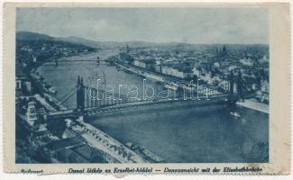 1931 Budapest, Dunai látkép az Erzsébet híddal (EB)