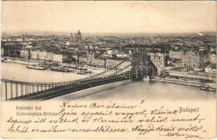 1903 Budapest, Eskü téri híd (Erzsébet híd) építés alatt (EB)