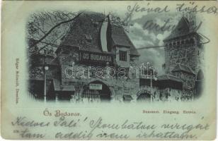 1906 Budapest XIV. Ős Budavár, bemenet, pénztár (vágott / cut)
