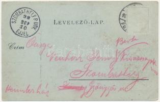 1898 Budapest XIV. Ős Budavár, Szent György tér, "Az Elasztikus bőrű ember" (ázott sarok /...