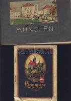 cca 1925 Budapest angol nyelvű brossúra turistáknak (foltos) és München 30 lapos festményeket ábrázoló füzet / booklet with 30 paintings