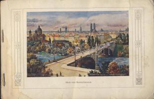 cca 1925 Budapest angol nyelvű brossúra turistáknak (foltos) és München 30 lapos festményeket ábrázo...