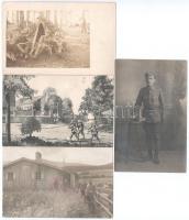 6 db katonai fotólap + 3 db I. világháborús képeslap + 1 fotó
