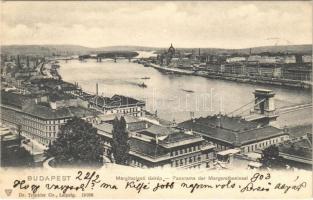 1903 Budapest I. Látkép, Lánchíd, Margitsziget, Margit híd
