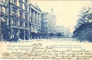 1902 Budapest VIII. Nemzeti Színház, Kossuth Lajos utca, Dober Ede üzlete