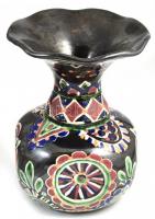 Baán jelzéssel: váza, mázas kerámia, kézzel festett, mázhibákkal, apró kopásnyomokkal, jelzett, m: 1...