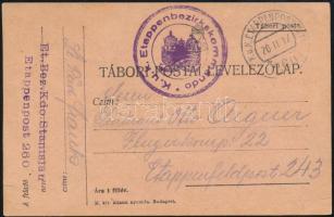 1917 Field postcard "K.u.k. Etappenbezirkskommando" + "EP 260", 1917 Tábori posta levelezőlap "K.u.k. Etappenbezirkskommando" + "EP 260"