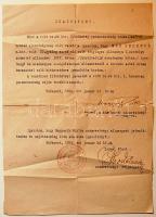 Igazolvány a a Koronás Ezüst Érdem Kereszttel kitüntetés adoményozásáról