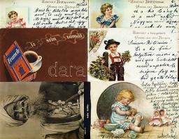 82 db háború előtti üdvözlőlap főként az 1900-as évekből, sok lithoval