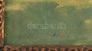 Olvashatatlan jelzéssel: Piknik. Olaj, vászon, sérült. Dekoratív, sérült keretben. 60x80 cm