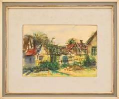 Dénes Miklós (?-?): Csobánka, 1967. Akvarell, papír. Jelzett. Üvegezett keretben, 20×29 cm