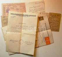 cca 1900-1945 9 db érdekes okmány és igazolvány