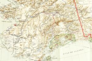 cca 1900 Alaszka térkép, összeállította és rajzolta Daniel O'Hare, Andrew B. Graham Co., Lithog...