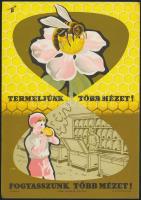 Gönczi-Gebhardt Tibor (1902-1994): Termeljünk több mézet! Fogyasszunk több mézet!, Offset Nyomda, villamosplakát, 23,5×16,5 cm