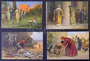 Illusztrációk az Ó- és Új Testamentumhoz, 77 db jó minőségű használatlan festmény képeslap