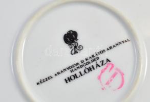 Hollóházi Szász Endre tervezte tányér, matricás, jelzett, minimális kopással, d:20 cm