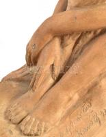 Székelykeresztúri Horváth Árpád (1898-?): Trianon allegória, 1933. Terrakotta, Jelzett, talpazat alj...