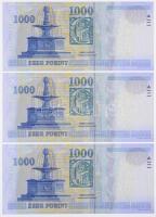 2015. 1000Ft (3x) sorszámkövetők "DB 8656493 - DB 8656495" T:I,I-