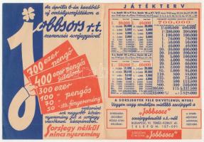 1940. "Jobbsors R.t." sorsjegyárusltó cég játékterve, rendelőlapja és 4db sorsjegye ívben ...