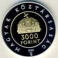 1999. 3000Ft Ag "Államalapítás 1000. évfordulója" T:PP Csak 5000db! Tanúsítvánnyal!