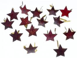~1960-1970. 15db zománcozott vörös csillag sapkajelvény pántokkal (26mm) T:2-