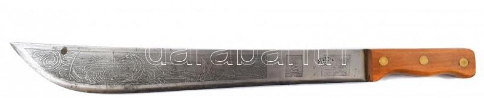 Nagy méretű mexikói bozótvágó kés (53 cm), bőr tokkal