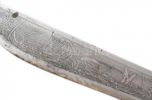 Nagy méretű mexikói bozótvágó kés (53 cm), bőr tokkal