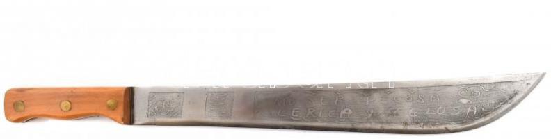 Nagy méretű mexikói bozótvágó kés (53 cm), bőr tokkal