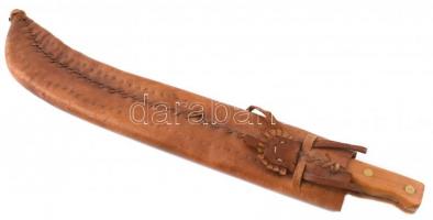 Nagy méretű mexikói bozótvágó kés (53 cm), bőr tokkal