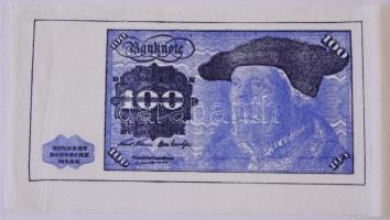 Az 1960-1980. között készült, 1995-ig forgalomban lévő NSZK 100 Márkás nyomat nagyon vékony papírany...