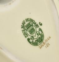 Zsolnay pillangó mintás szív tálka Kézzel festett, jelzett, hibátlan,12 cm