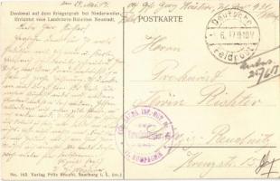 1917 Schlacht b. Saarburg i. L. 18-20. Aug. 1914. Denkmal auf dem Kriegergrab bei Niederweiler. Erri...