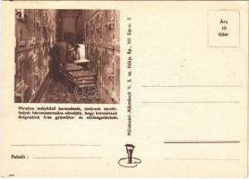 Magyar szocreál munkás propaganda: Sztálinvárosi általános iskola, mirelite mélyhűtő berendezés - 2 db modern képeslap (Művészeti Alkotások)