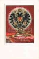 Kaiserthum Österreich. Verlag von Paul Kohl No. 8. / Coat of arms of the Austrian Empire. litho