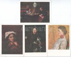 50 db MODERN szovjet festmény repro motívum képeslap / 50 modern Soviet repro motive postcards: pain...