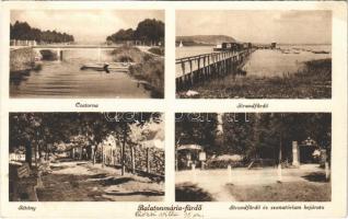 1941 Balatonmáriafürdő, csatorna, strandfürdő, sétány, szanatórium bejárata