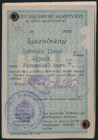 1932 Bp., Margitszigeti Nemzeti Sportuszoda / Nemzeti Úszósport Alapítvány arcképes igazolványa